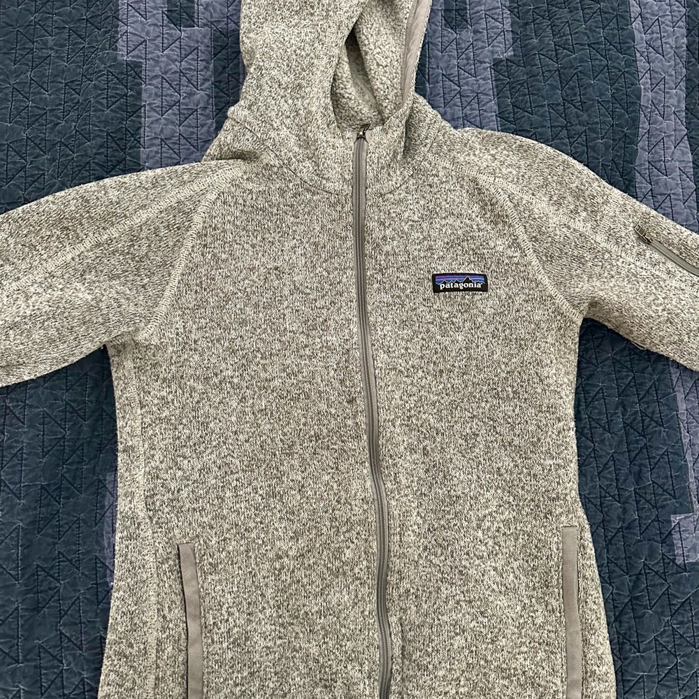 Patagonia Heathered Gray Bettersweater Fleece Zip-Up Jacket with Hood